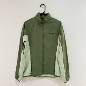 Columbia Titanium Two Tone Green Full Zip Women's Jacket Size Extra Small